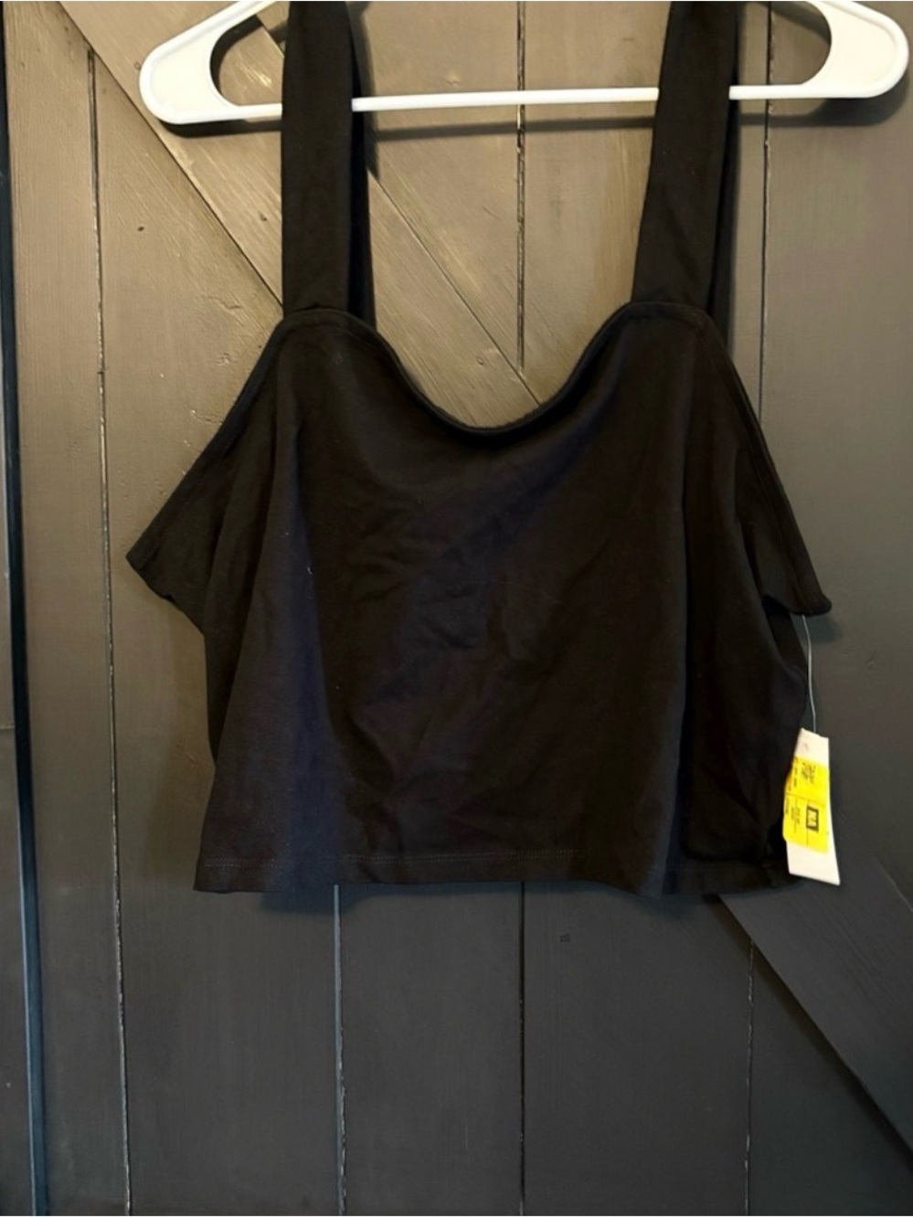 BP Black Women's Square Neck Crop Tank Top-NWT